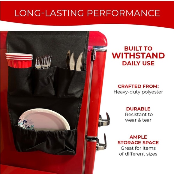 Multi Pocket Over Fridge Storage Solution Space Efficient Mini Fridge Organizer - Picture 6 of 8